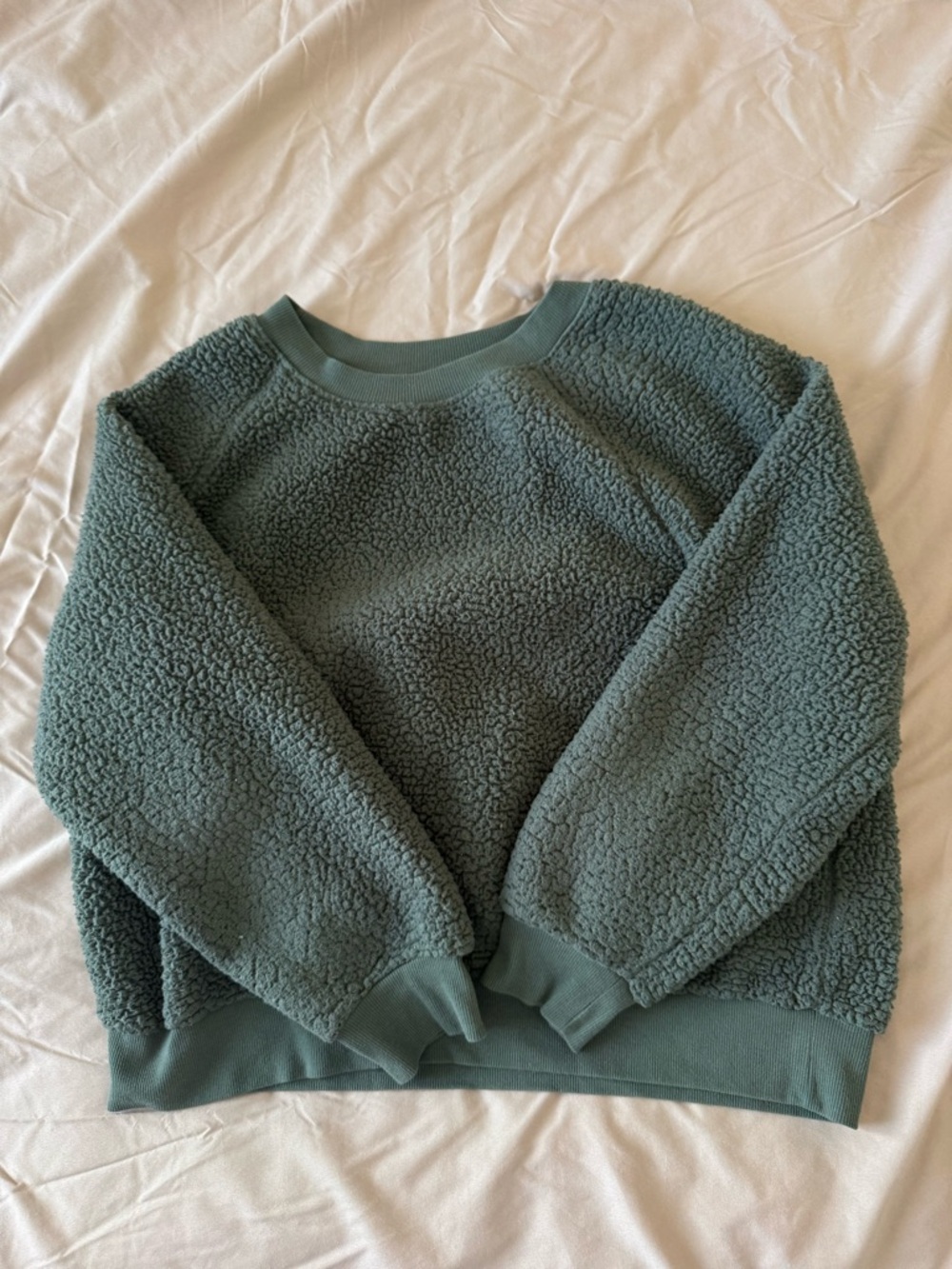 Old Navy Heathered Teal Sherpa Sweatshirt